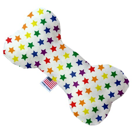 Mirage Pet Products Rainbow Stars 6 in. Stuffing Free Bone Dog Toy 1113-SFTYBN6